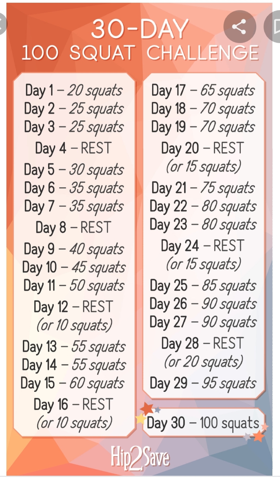 30 Day Squat Challenge - BRiDGES